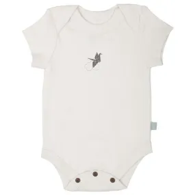 Origami Collection Lap Shoulder Bodysuit in Egret White