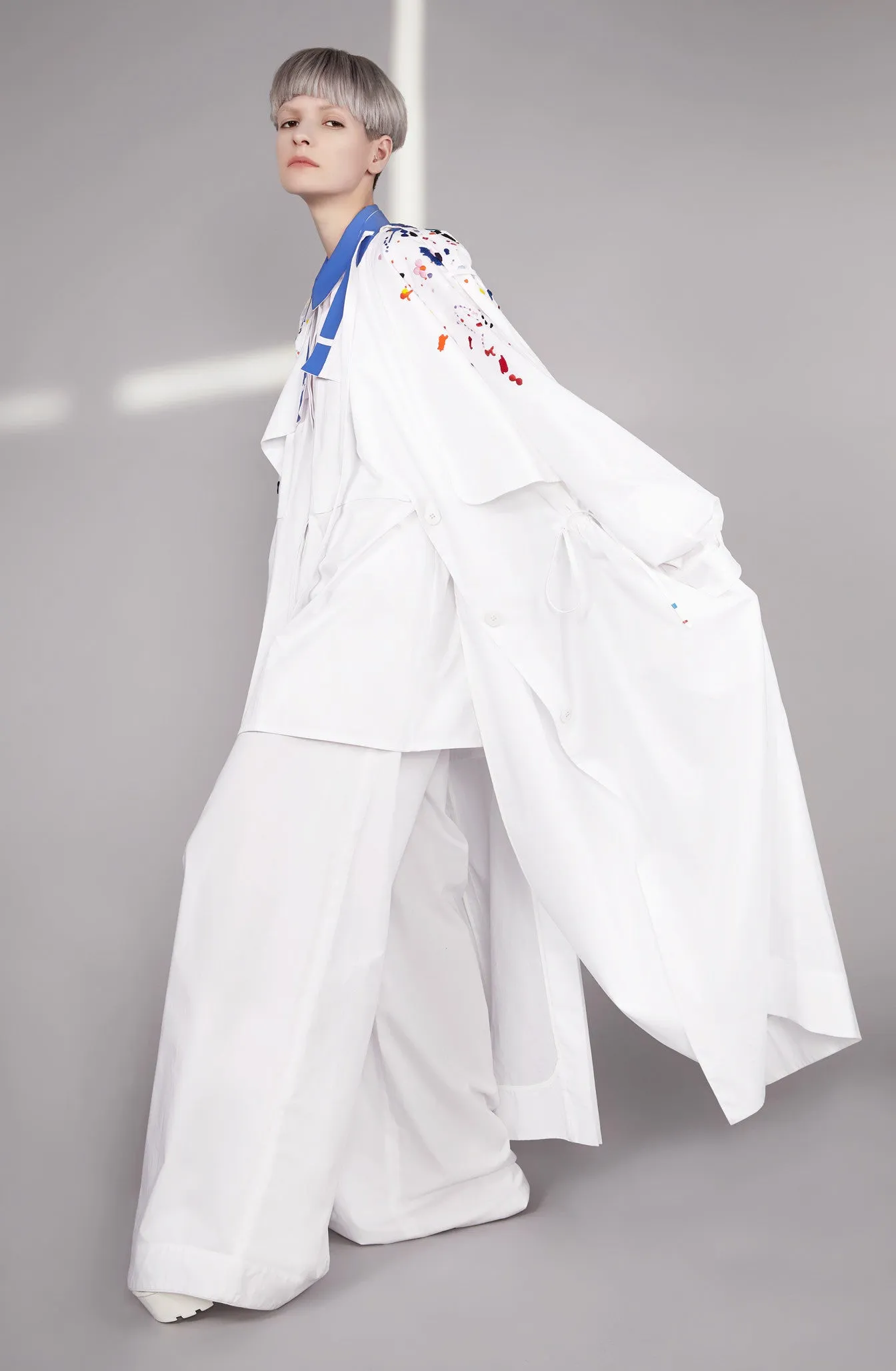 Paint Splash Embroidered "Helios" Trench Coat