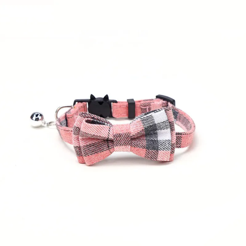 Patch Buckle Cat And Dog Collar with Bow