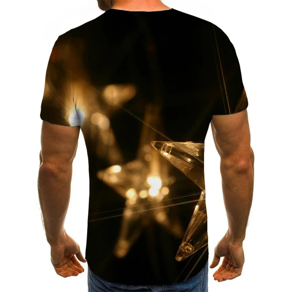 Pentagram lantern tshirts festival Funny 3D t shirt Casual men art costume Christmas