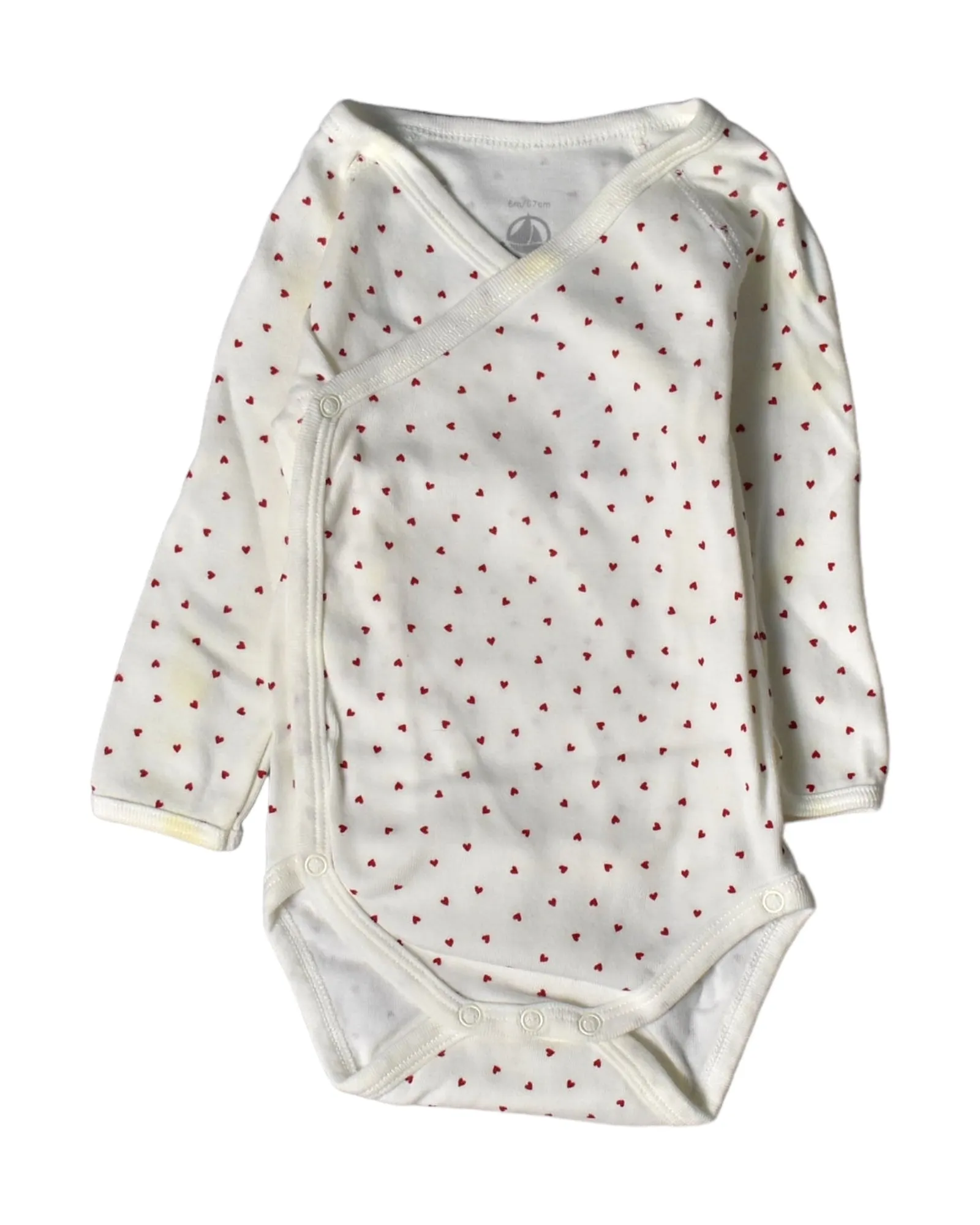 Petit Bateau Hearts Prints Bodysuit 6M