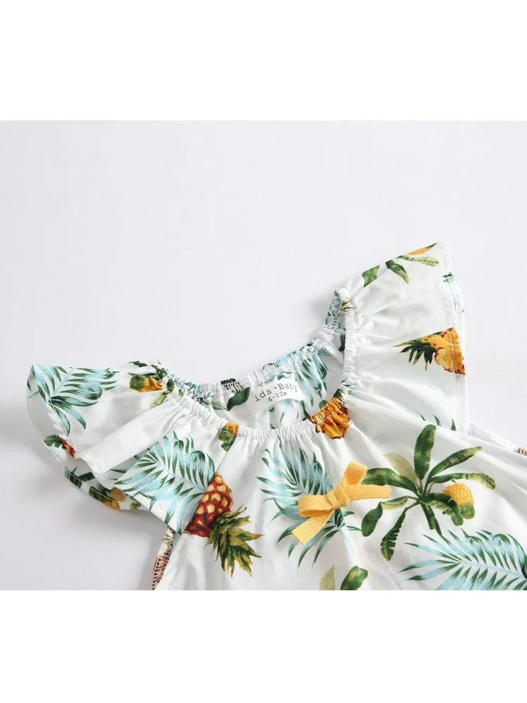 Pineapple Print Summer Onesie Infant Girl Bodysuit