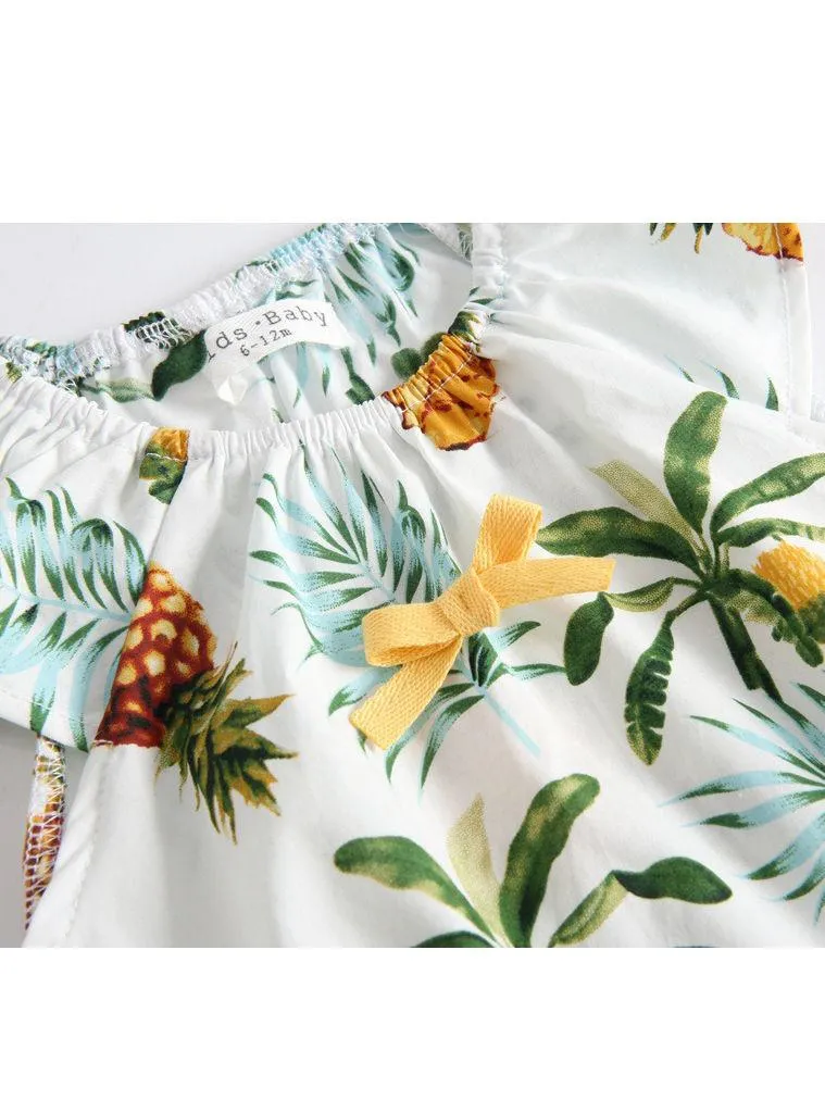 Pineapple Print Summer Onesie Infant Girl Bodysuit