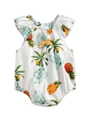 Pineapple Print Summer Onesie Infant Girl Bodysuit