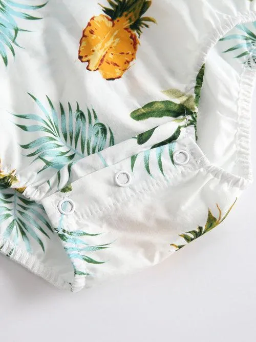 Pineapple Print Summer Onesie Infant Girl Bodysuit