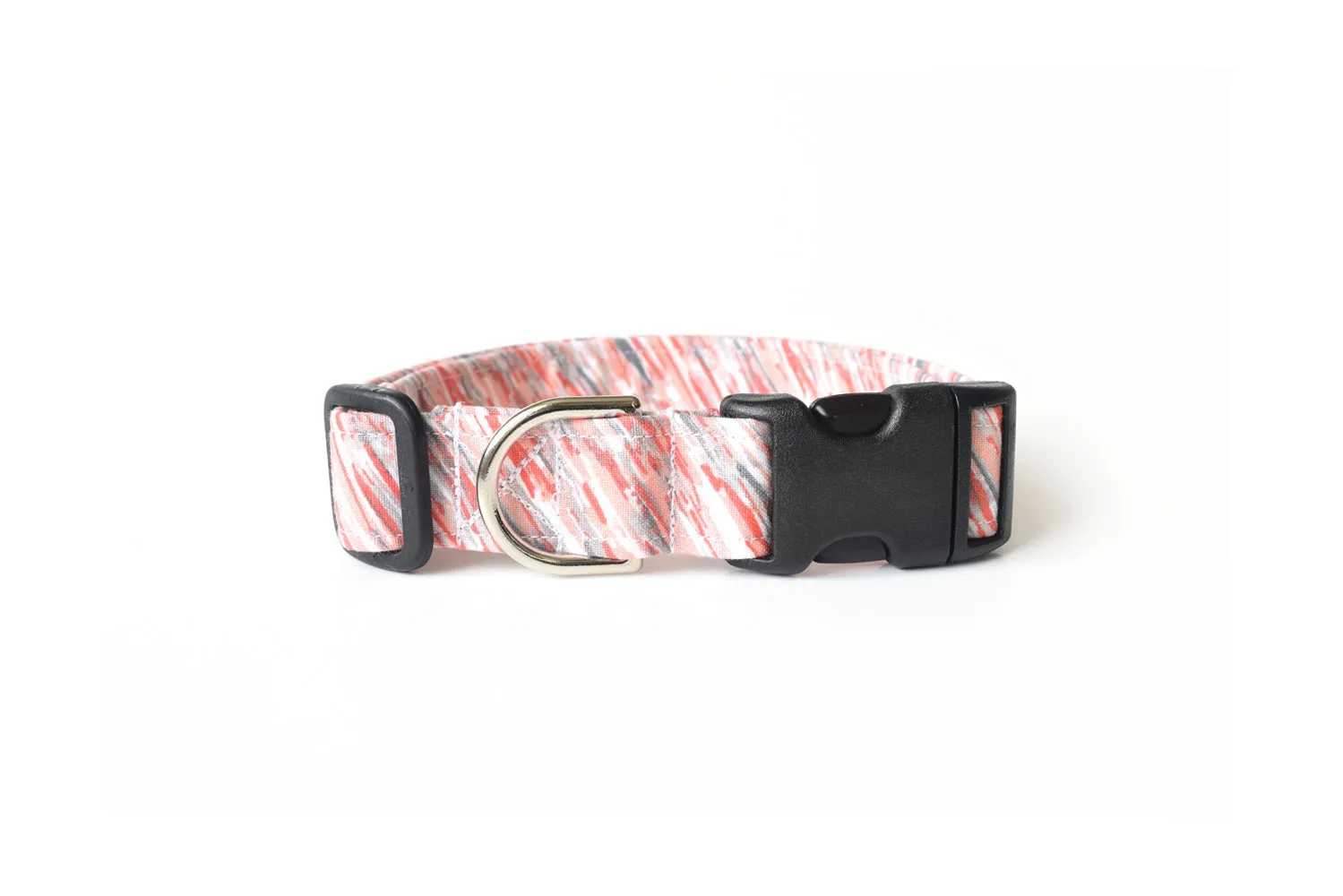 Pink & Gray Paint Lines Dog Collar