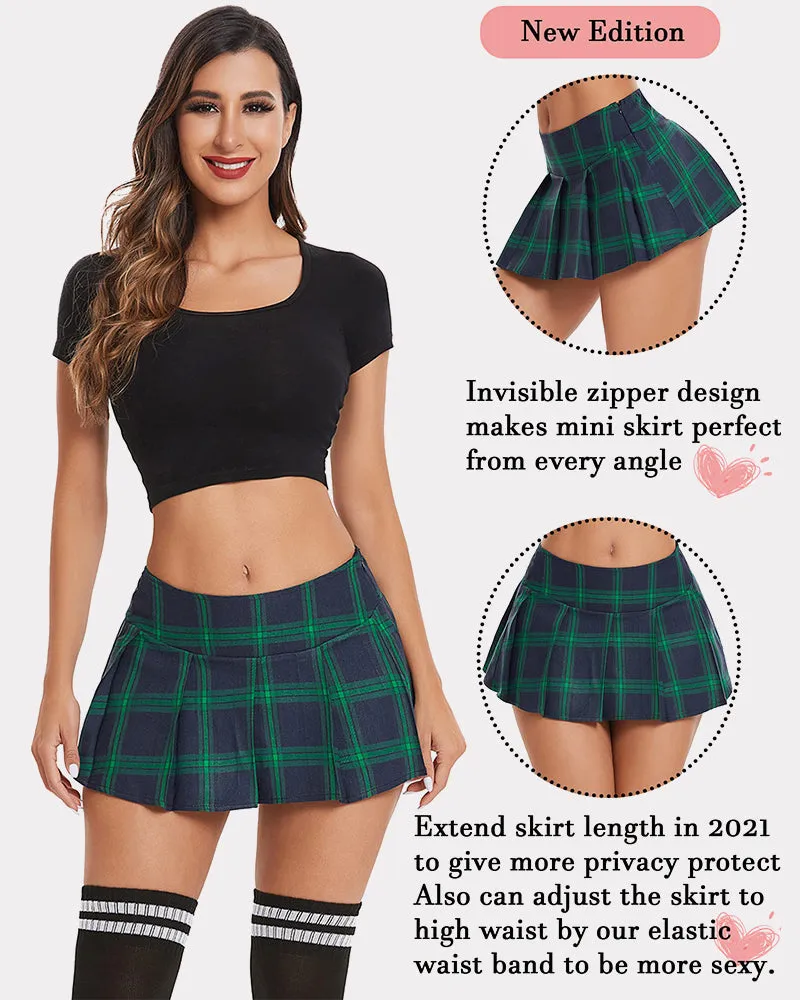 Plaid Mini Pleated Skirts