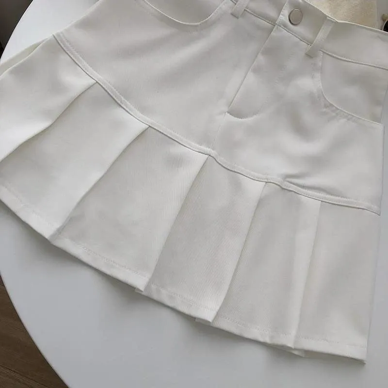 Pleated College Mini Skirt