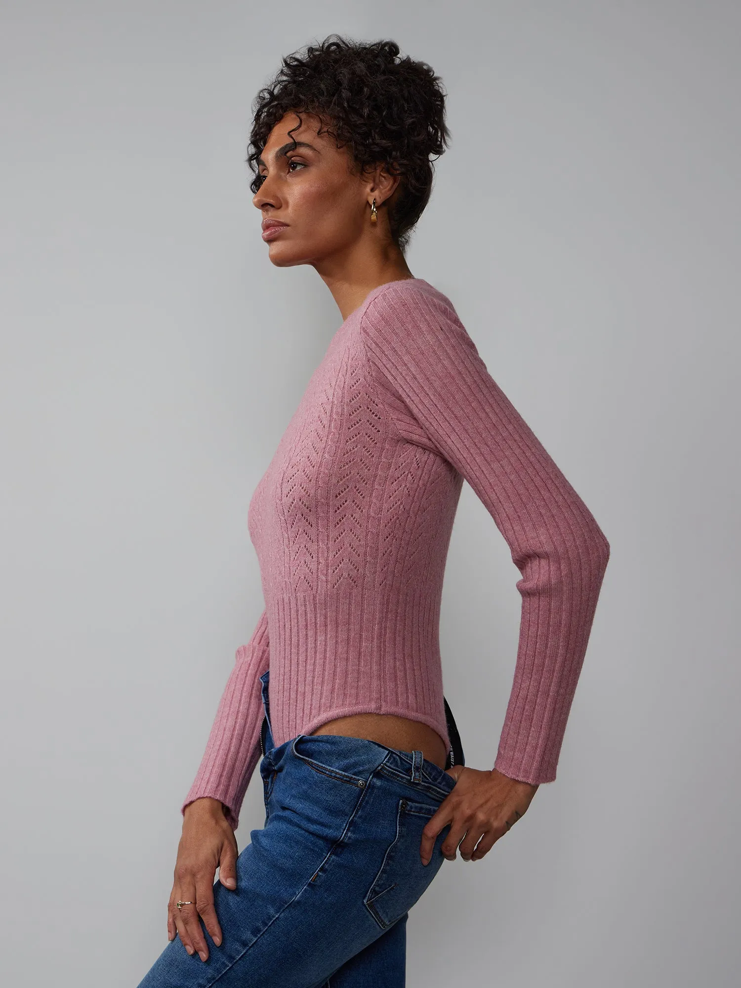 Pointelle Crew Neck Bodysuit