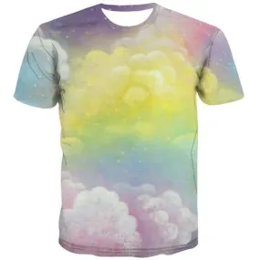 Psychedelic T shirts Men Abstract Tshirts Casual Galaxy T shirts Funny Colorful Shirt Print Hip Hop Tshirt Printed Short Sleeve