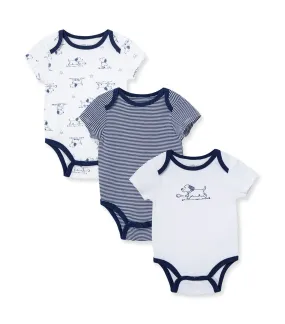 Puppy Toile 3-pack Bodysuit White Multi