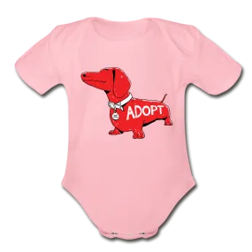 "Big Red Dog" Organic Short Sleeve Baby Bodysuit