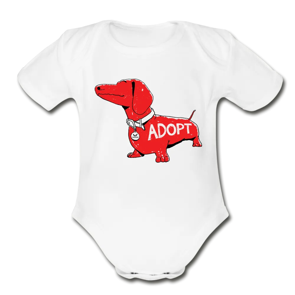 "Big Red Dog" Organic Short Sleeve Baby Bodysuit