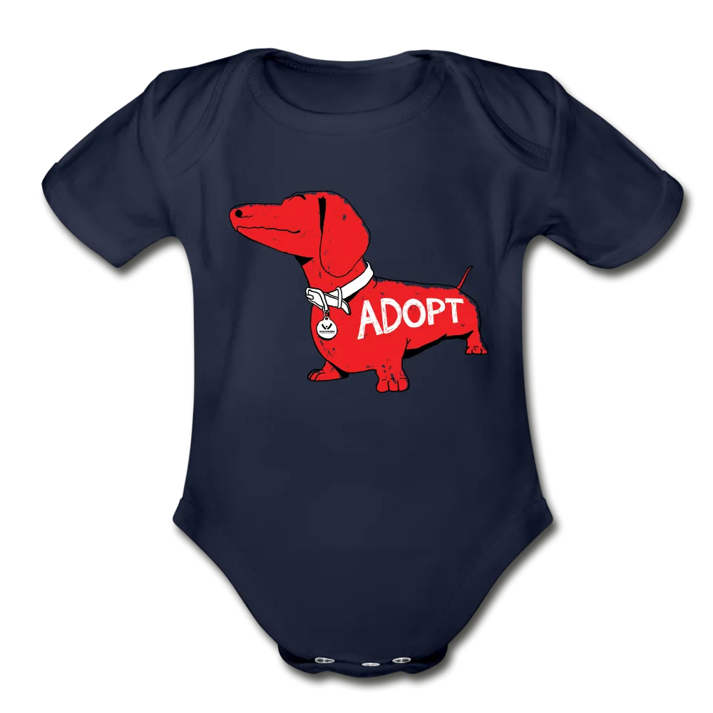 "Big Red Dog" Organic Short Sleeve Baby Bodysuit