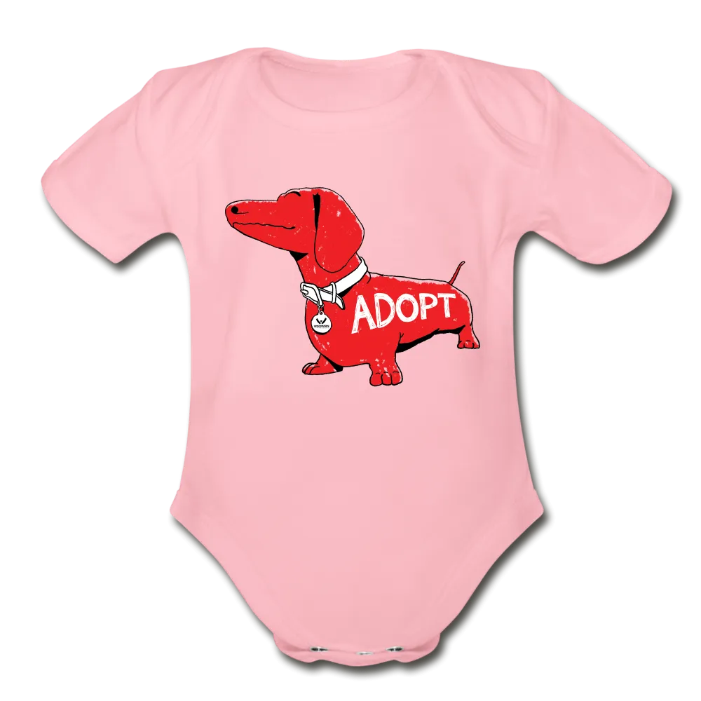 "Big Red Dog" Organic Short Sleeve Baby Bodysuit