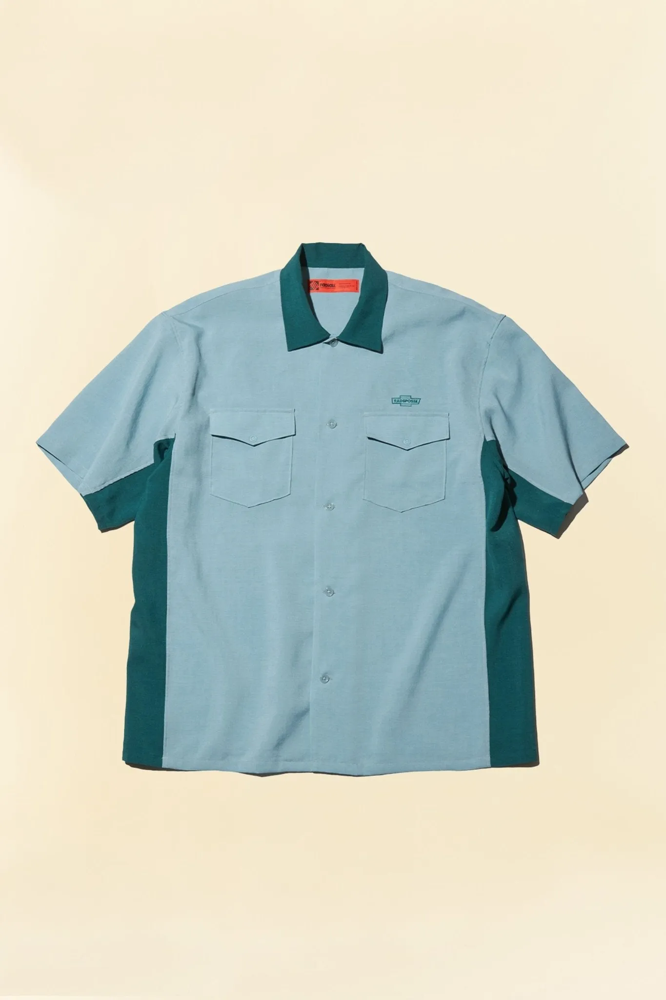 Radiall Hammond S/S Open Collared Shirt - Green