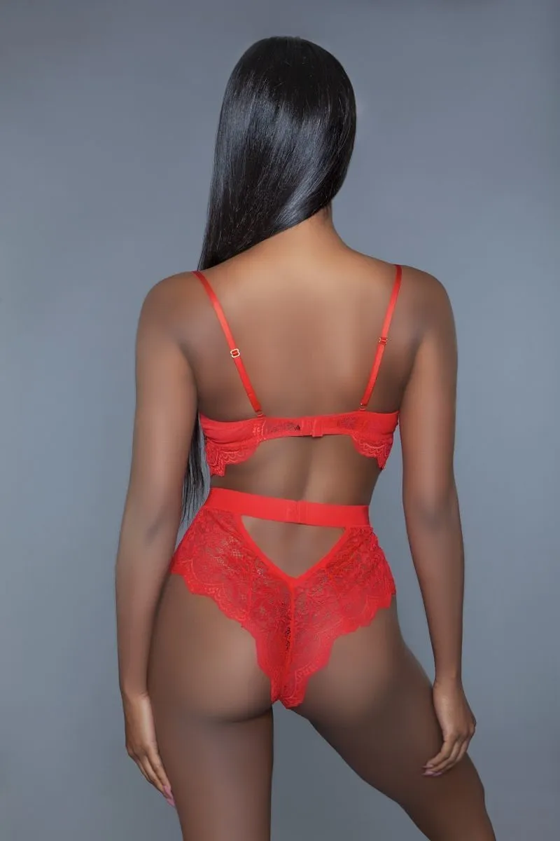 Red Lace Bodysuit