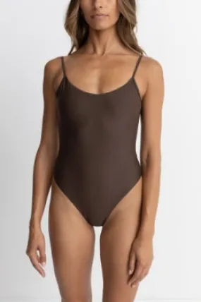 RHTYHM Classic Minimal one piece swimsuit- Chocolate