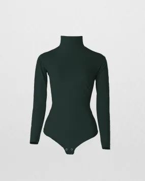 RUUQ Bodysuit Long Sleeve with Mock Neck - Forest Green