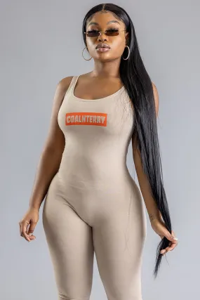 SAND N ORANGE CNT BAR BODYSUIT