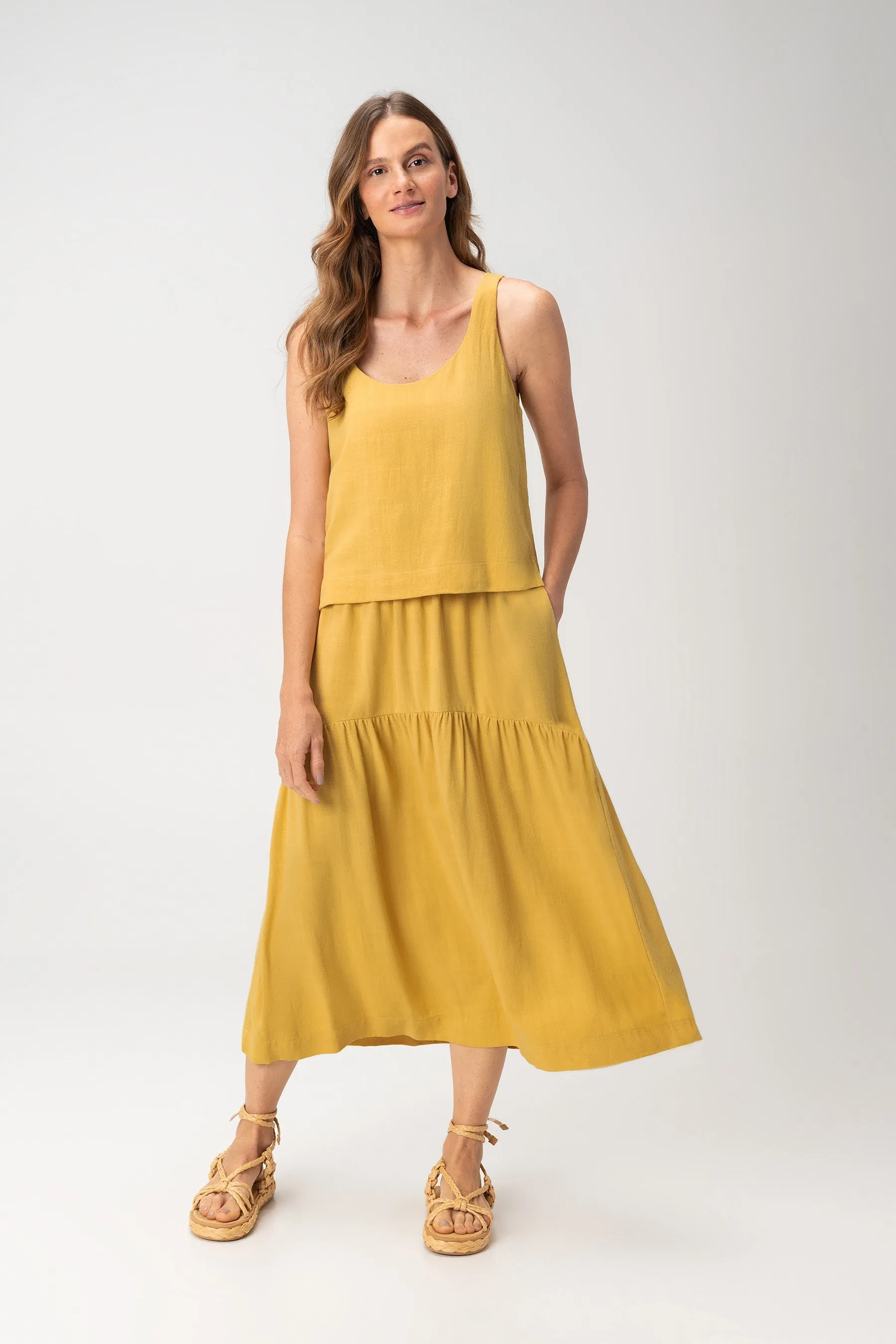 Sandy Tie Midi Skirt