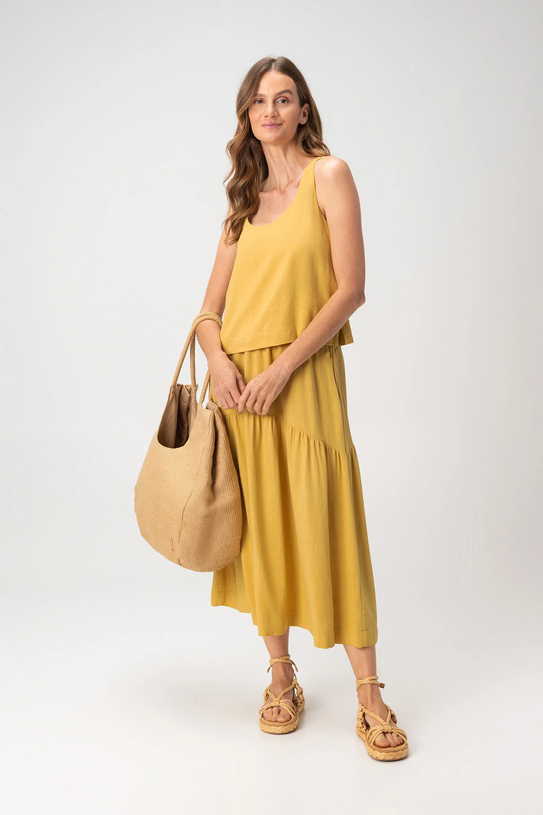 Sandy Tie Midi Skirt