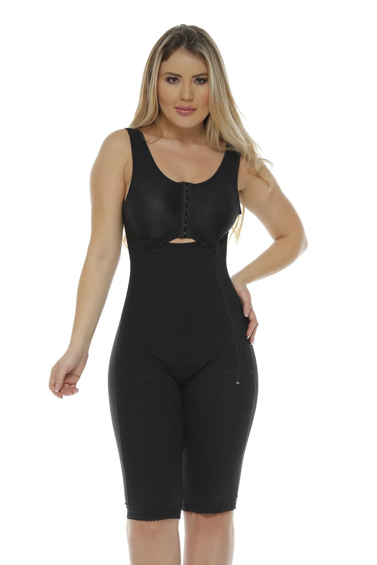 Sculpting Body Shaper with Built-In Back Support Bra- Medicated Shapewear