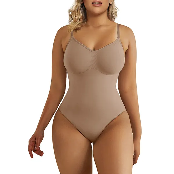 SHAPERX Tummy Control Shapewear Adjustable Straps Seamless Thong Body Shaper