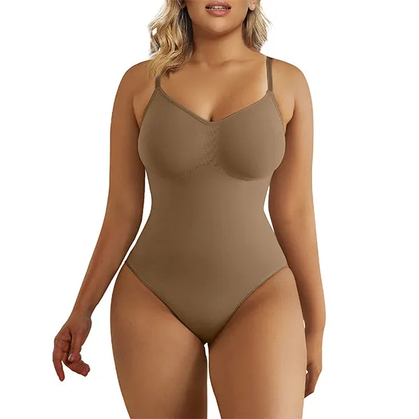 SHAPERX Tummy Control Shapewear Adjustable Straps Seamless Thong Body Shaper