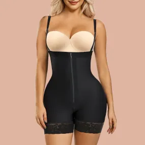 SHAPERX Women's Tummy Control Shapewear Fajas Colombianas Open Bust Body Shaper Bodysuit with Zipper Crotch