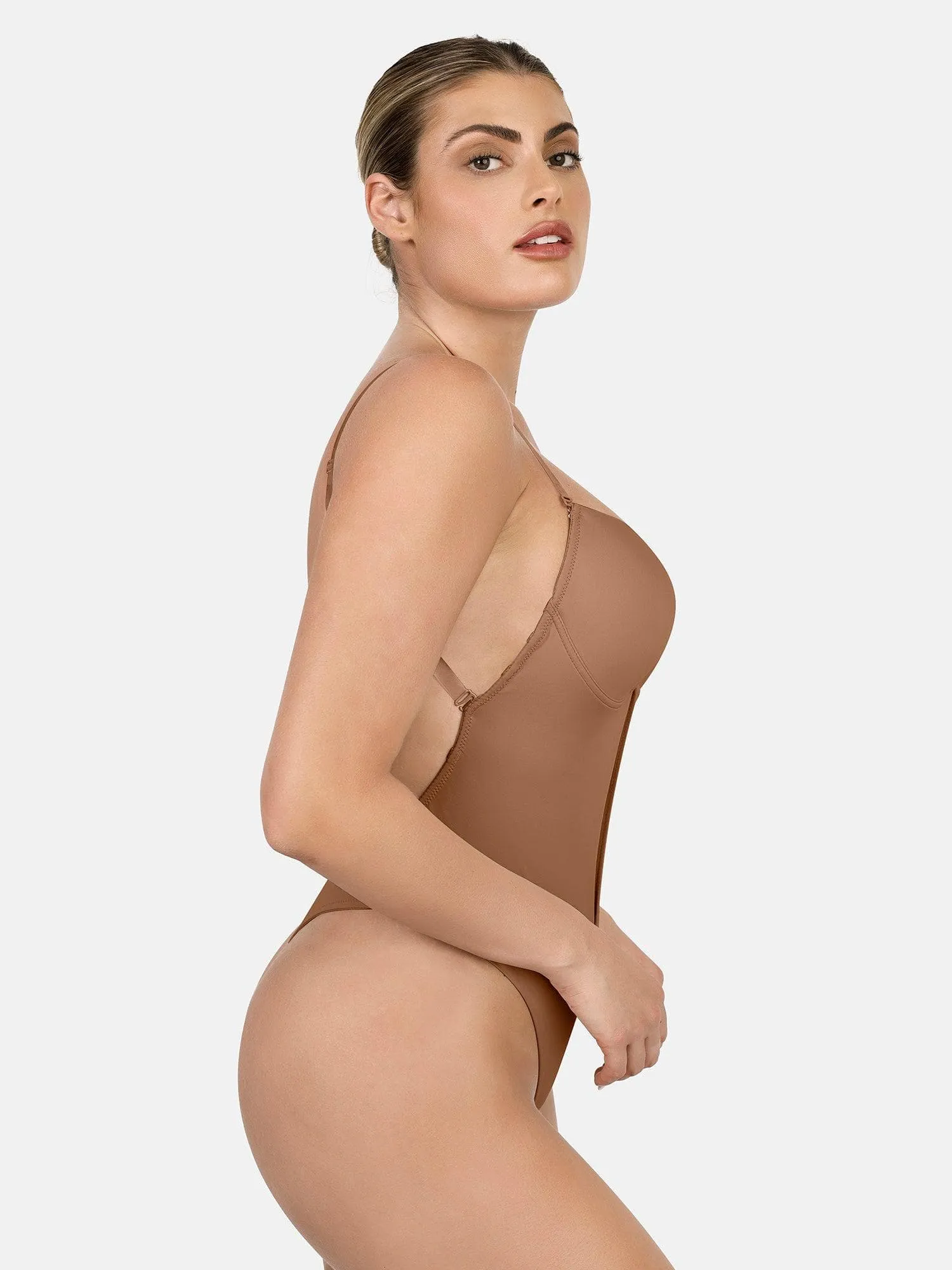 Shapewear Halter Strap Deep U Sculpting Backless Bodysuit