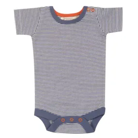 Short sleeve bodysuit- blue stripe: Size 0-3M