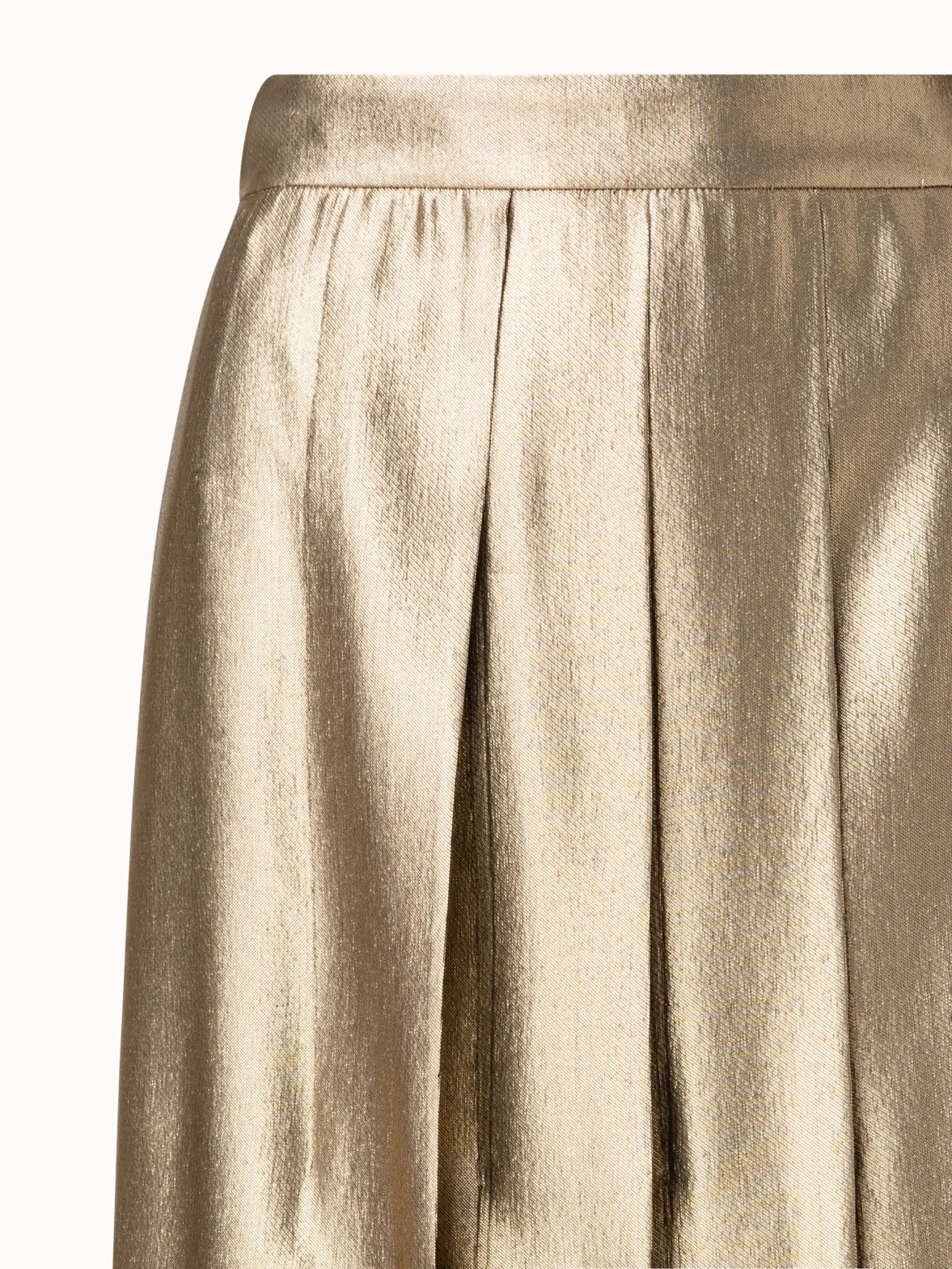 Silk Lurex Pleated Skirt