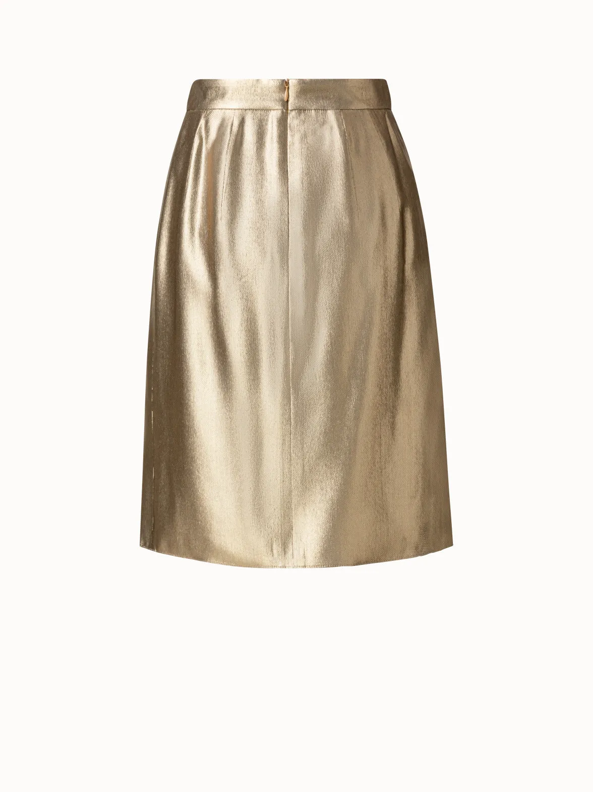 Silk Lurex Pleated Skirt