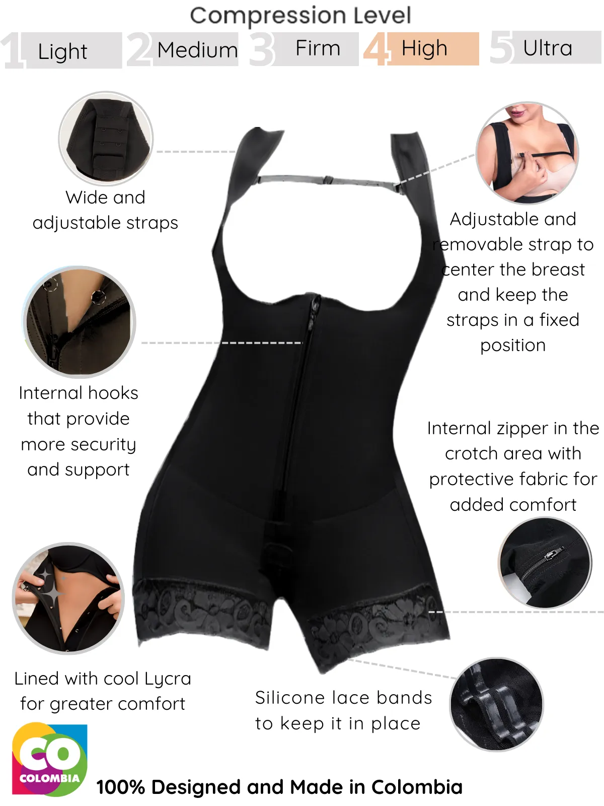 Siluet 1028 Bodysuit Slimming Shaper with Latex – Full Body Control & Everyday Comfort