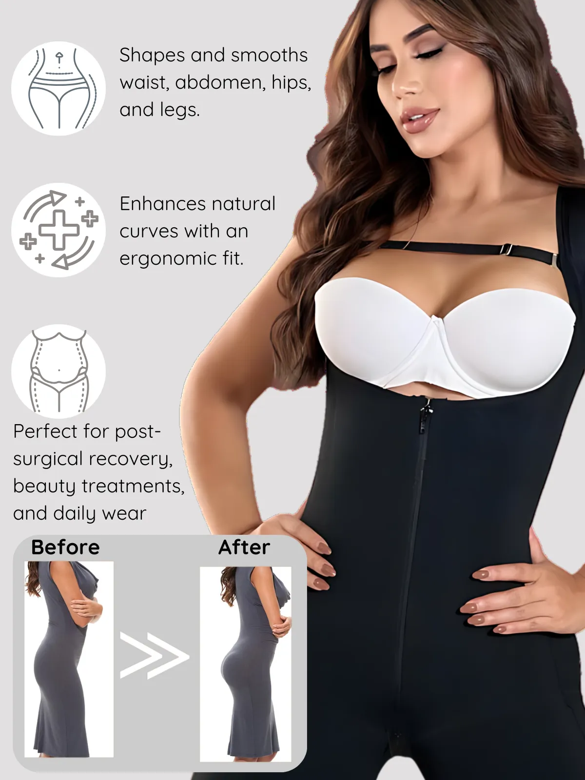 Siluet 1028 Bodysuit Slimming Shaper with Latex – Full Body Control & Everyday Comfort