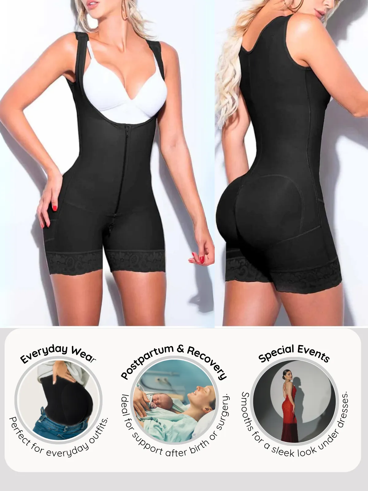 Siluet 1028 Bodysuit Slimming Shaper with Latex – Full Body Control & Everyday Comfort