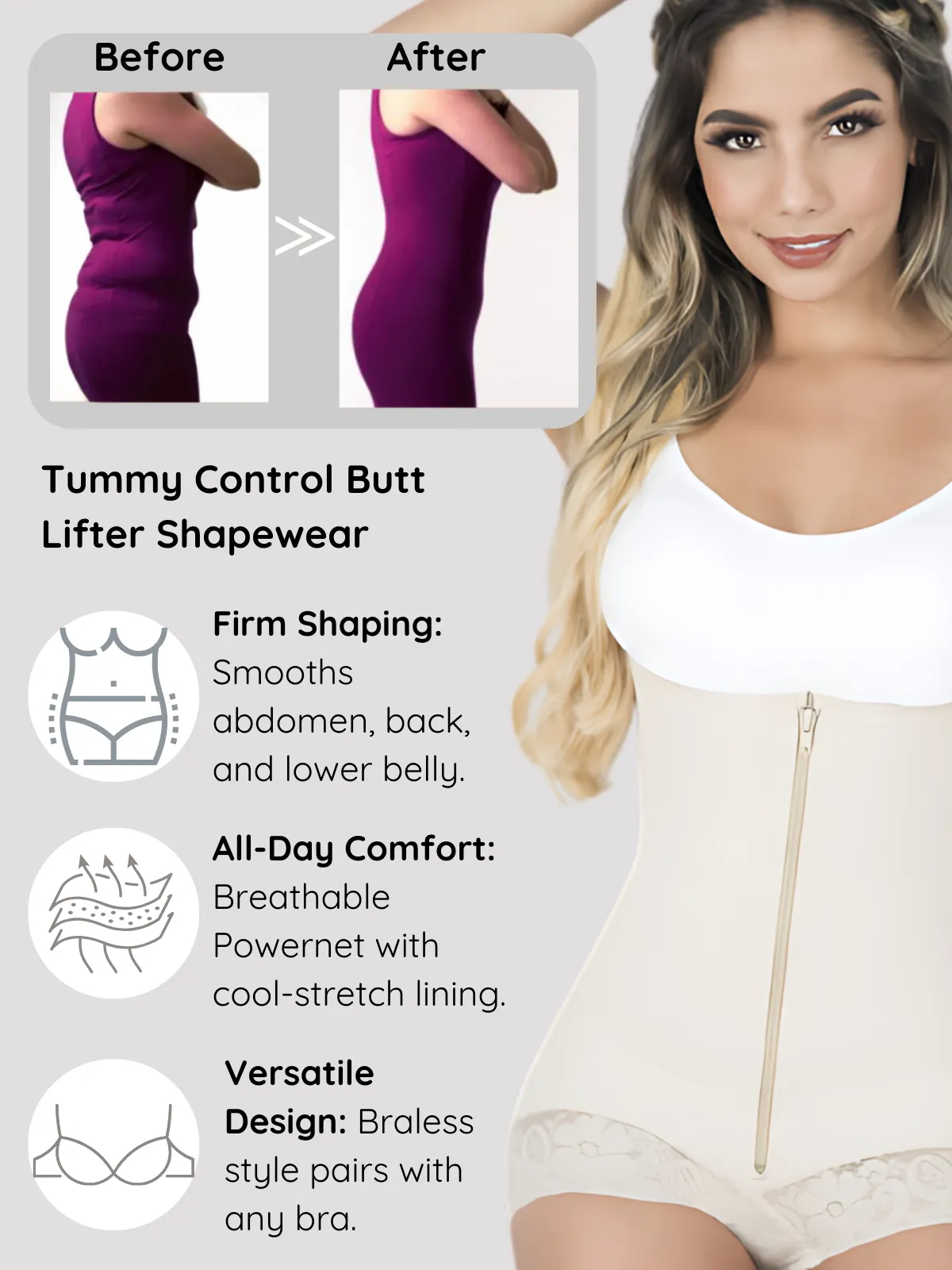 Siluet 1320 Slimming Braless Body Shaper Briefs – Full Control & Everyday Comfort