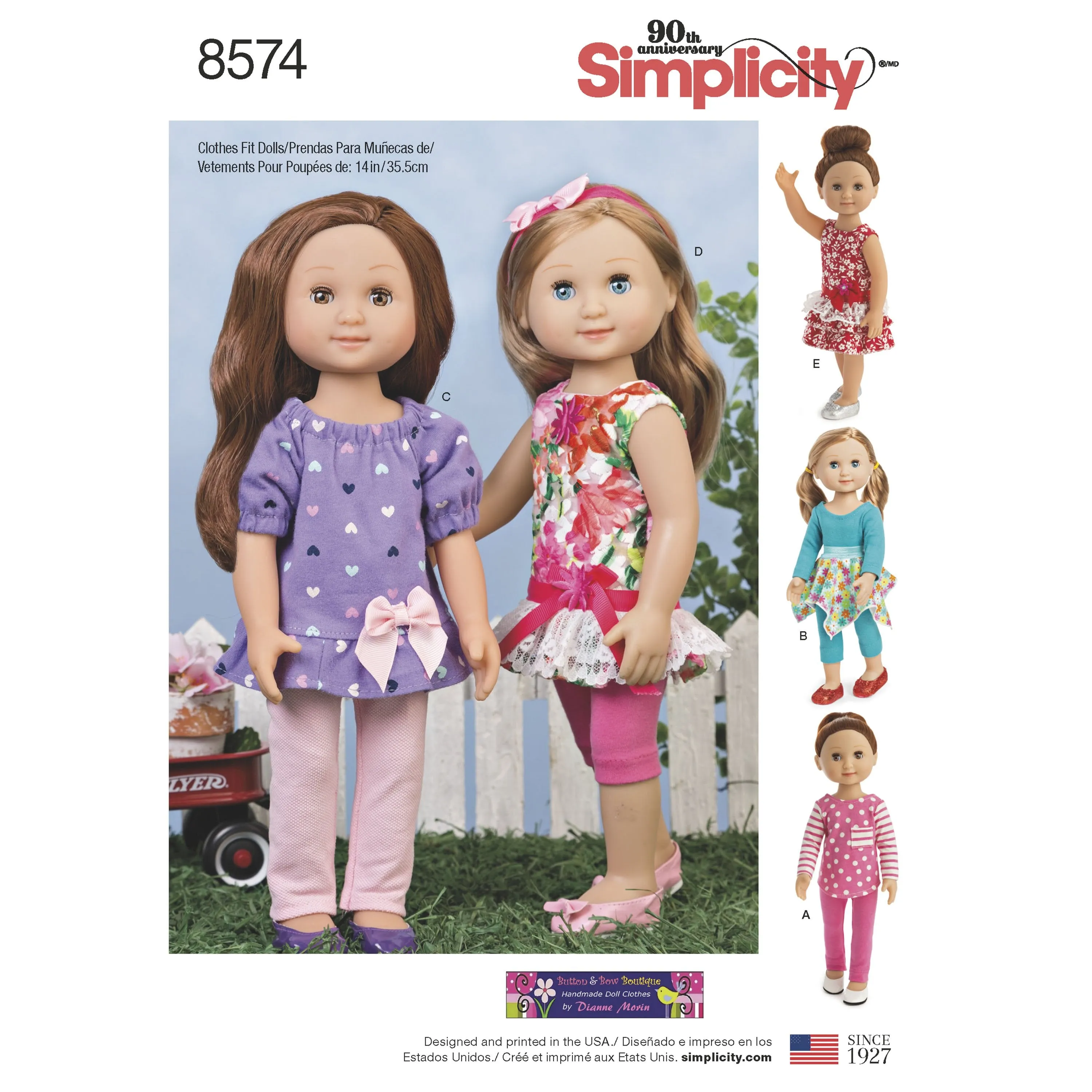 Simplicity Sewing Pattern 8574 doll clothes