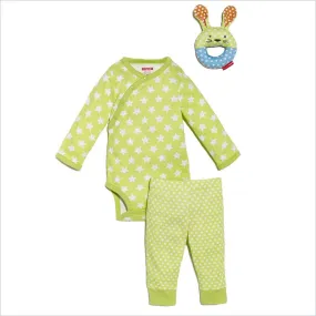 Skip Hop Layette Pop Prints Playwear Set in Stars Lime