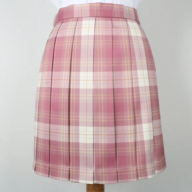 [Skirt / Bow] JK Berry-Pink plaid uniform skirt