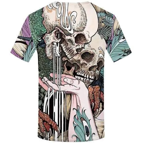 Skull T shirts Men Flower T-shirts 3d Character Shirt Print Harajuku Tshirts Novelty Animal Tshirt Printed Short Sleeve summer