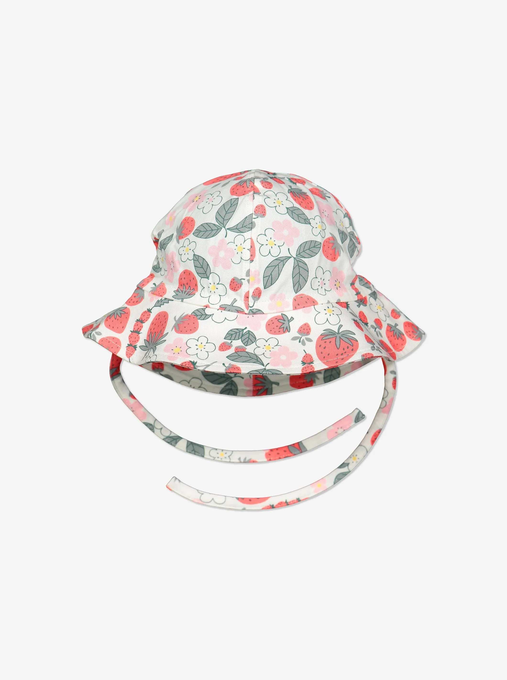 Strawberry Print Newborn Sunhat