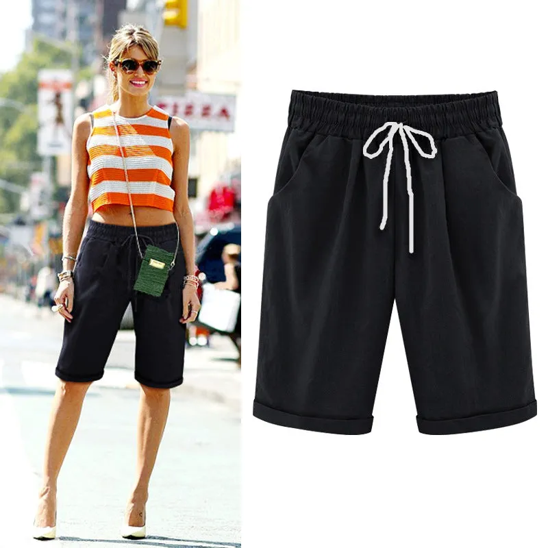 Summer casual pants, wearing a pair of pants, large size