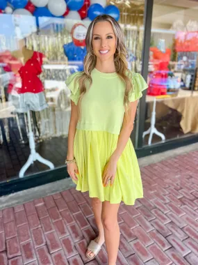 Sweet Lime Twofer Mini Dress