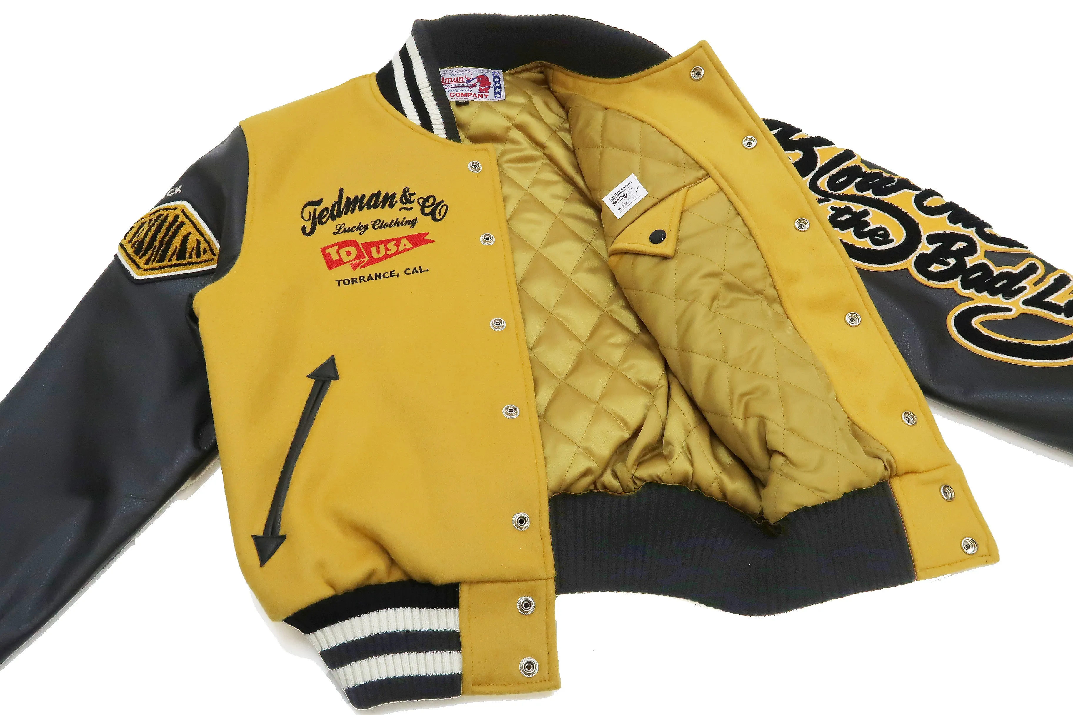 Tedman Varsity Jacket Men's Letterman Jacket Custom Award Jacket TDJ-23000 Mustard/Black