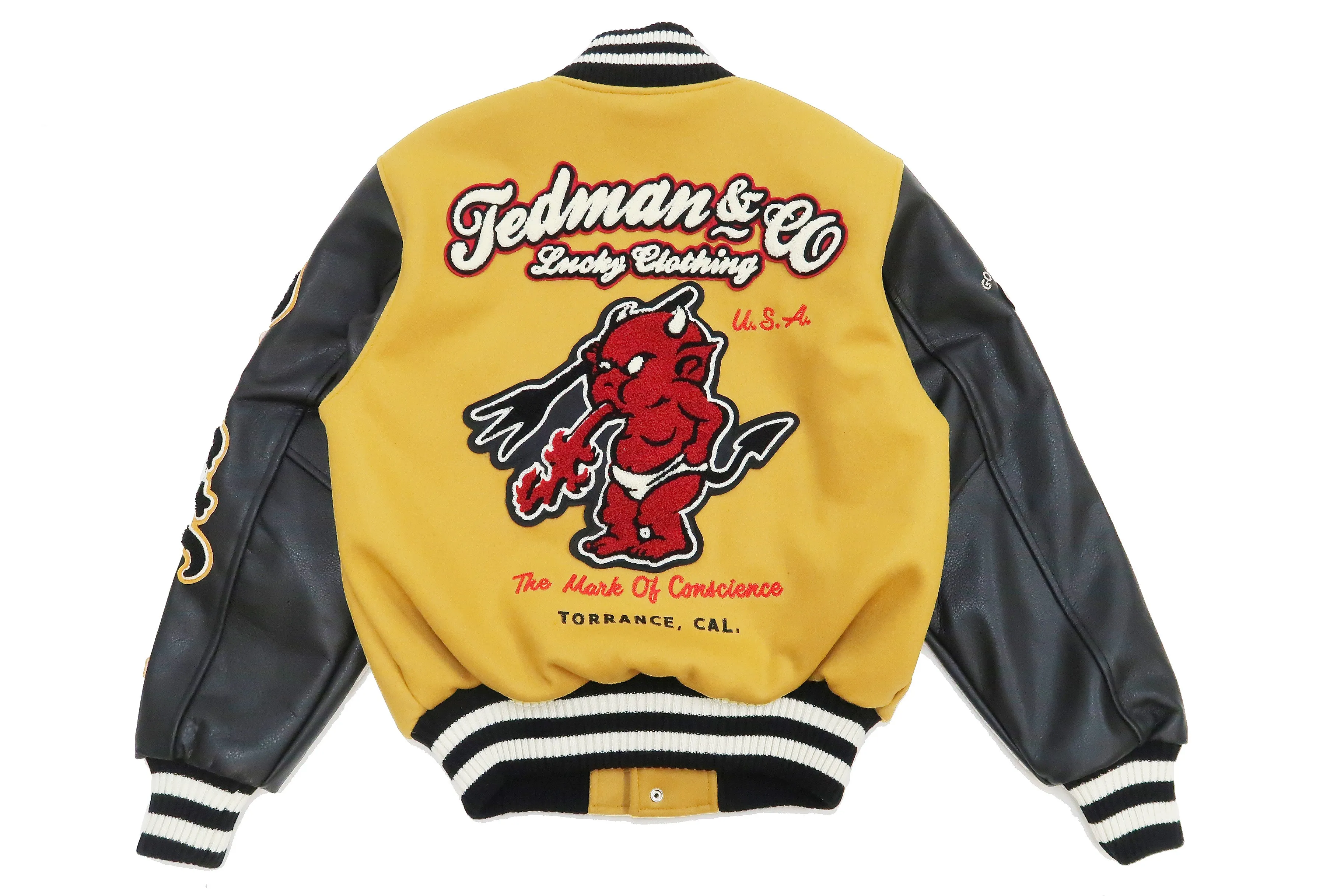 Tedman Varsity Jacket Men's Letterman Jacket Custom Award Jacket TDJ-23000 Mustard/Black