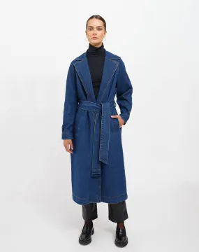 The Caitlin Denim Trench Coat | Indigo Denim