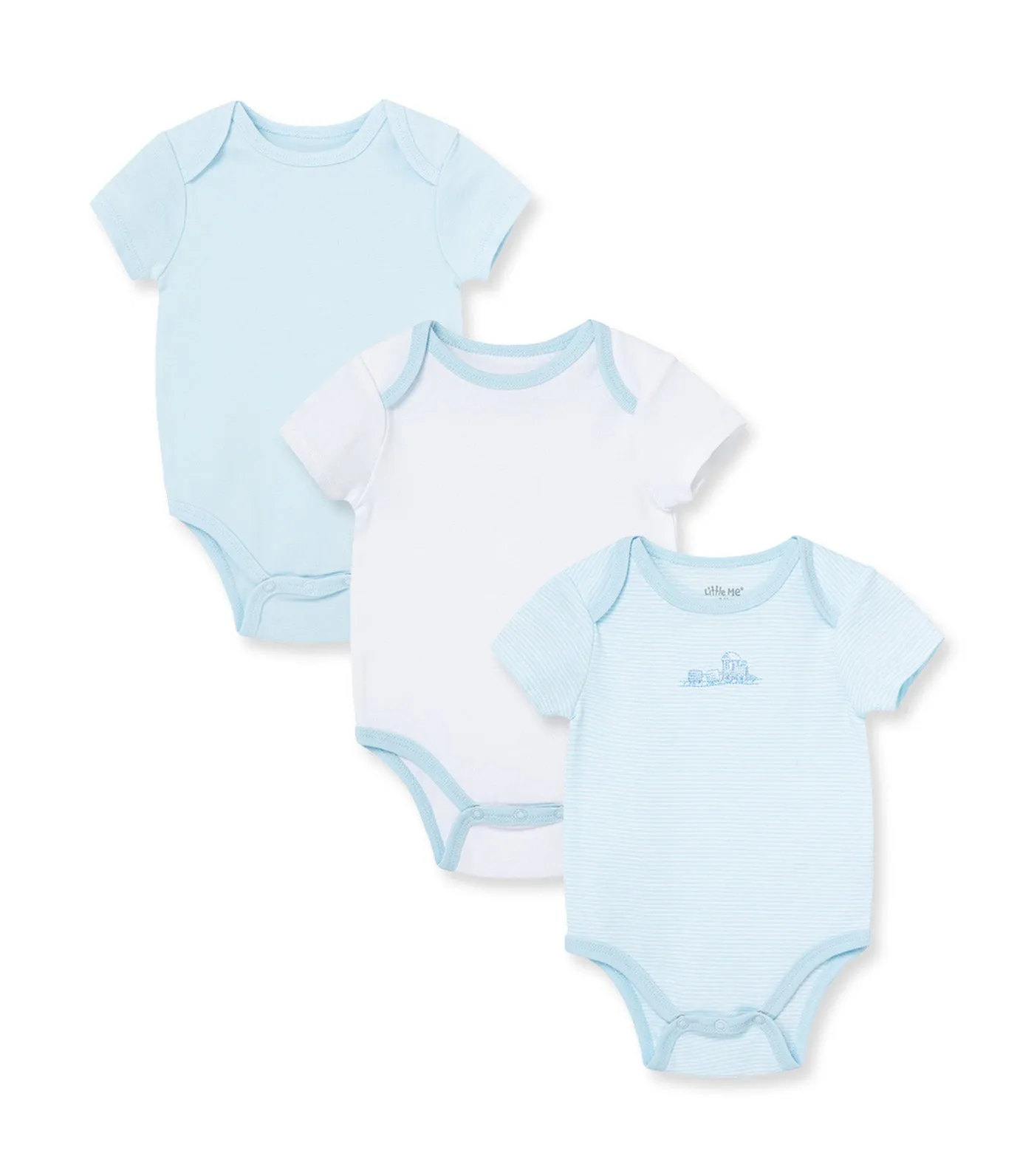 Train 3-pack Bodysuit Blue Multi