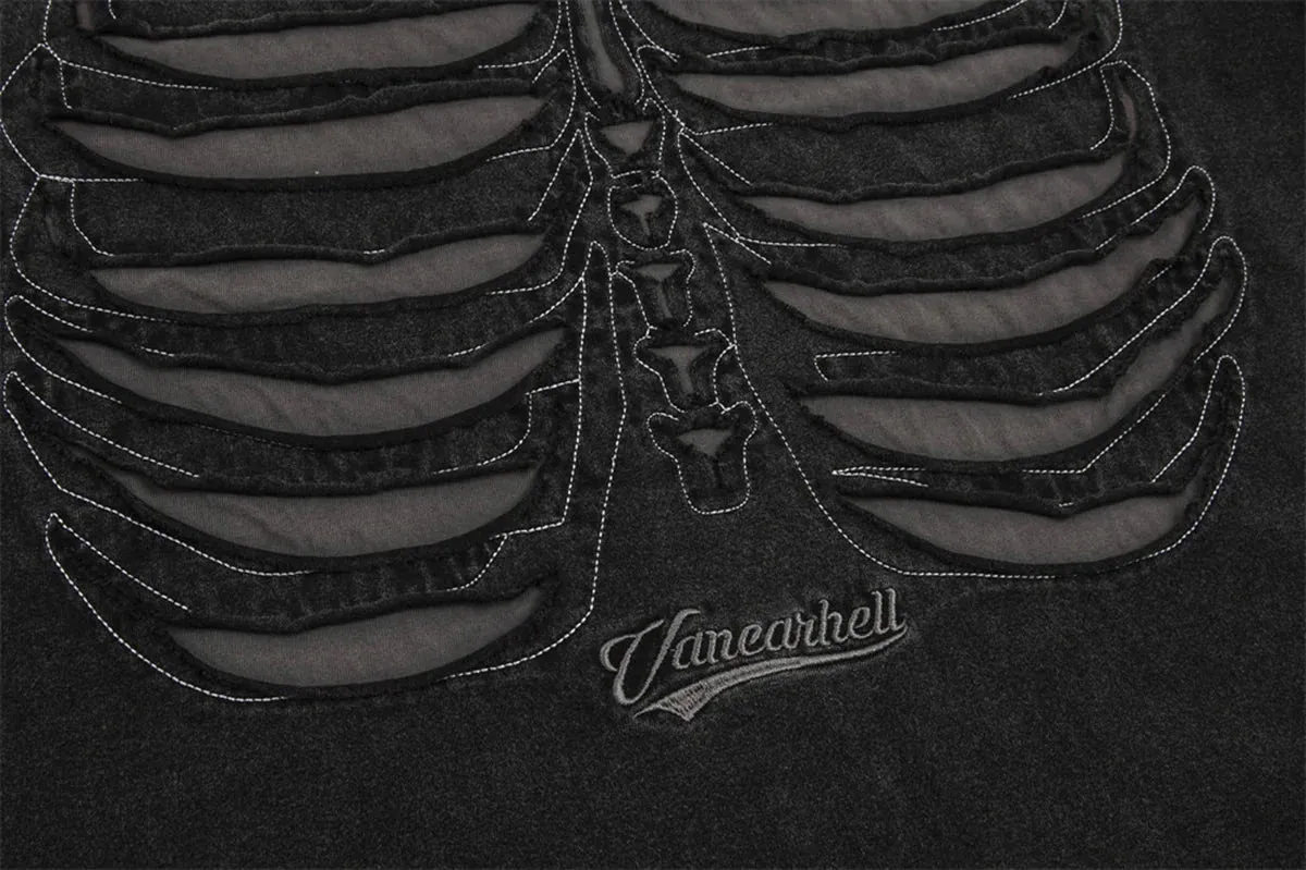 VANCARHELL Skeleton Ribcage T-Shirt